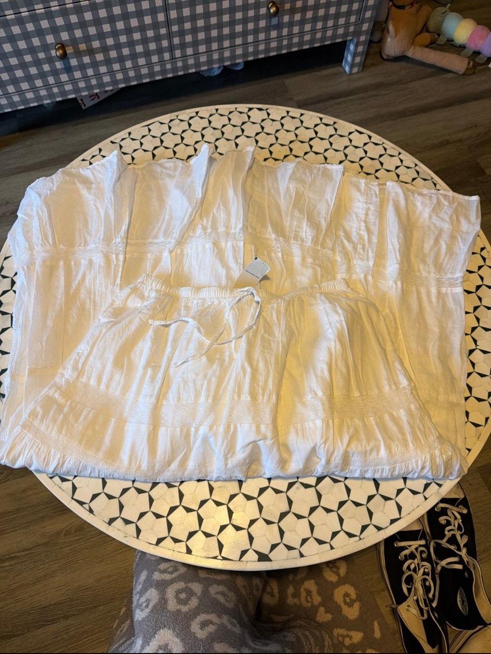 Abercrombie & Fitch White Tiered Maxi Skirt